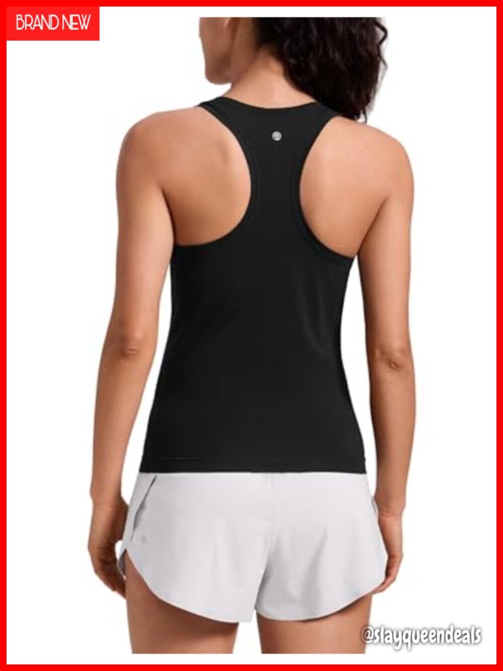 Seamless Scoop Neck Racerback Tank Top Slim Fit Waist Length